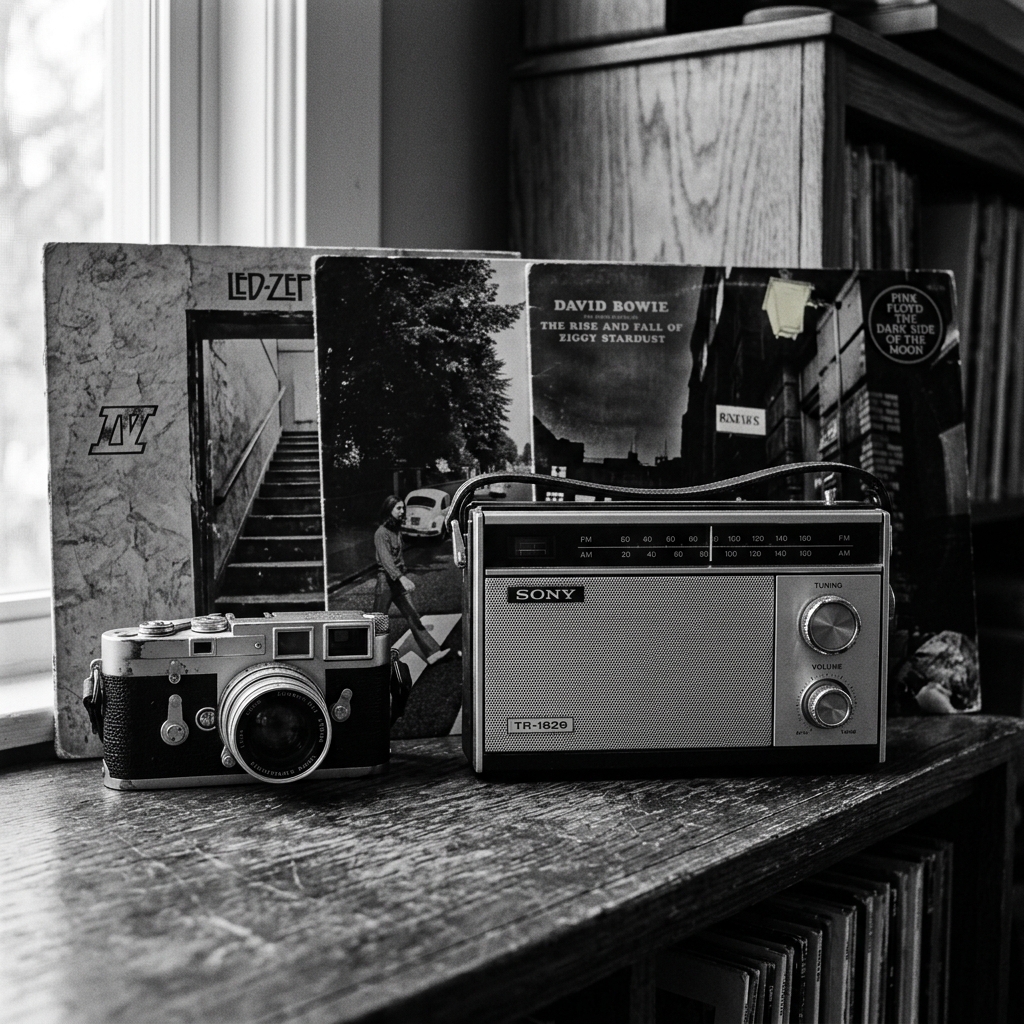 Retro rádio a fotoaparát